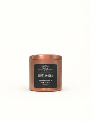 Chattanooga 3 oz bronze mini candle tin