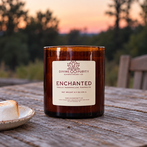 Divine Purity Enchanted candle at a quiet outdoor gathering